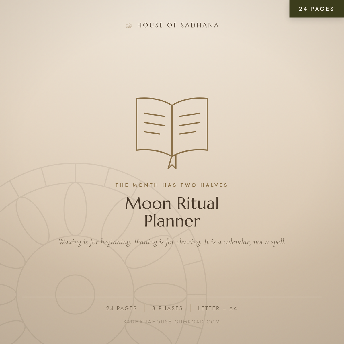 Moon Ritual Planner — 24-Page Printable Lunar Cycle Planner